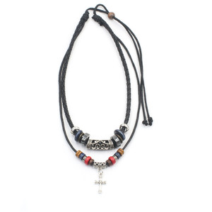 남성용 보헤미안 합금 십자가 펜던트 가죽 목걸이 NLGL03 - Product Image 6