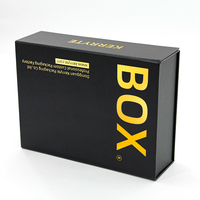 Boîtes Cadeaux Magnétiques Pliables en Carton Rigide Noir de Luxe, avec Fermeture Aimantée et Impression Personnalisée de Votre Logo