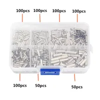 600 pièces cuivre revêtu d'étain non isolé Terminal Bootlace viroles extrémité de cordon connecteur à sertir de câble électrique pour 0.5-6.0mm2