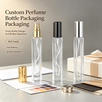 Vente en gros de flacons de parfum en verre transparents carrés de 10 ml avec vaporisateur fin et capuchon, rechargeables, pour le transfert de parfum et la recharge de fragrance