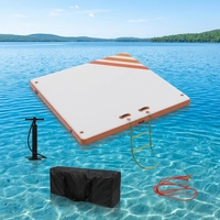 Plateforme flottante gonflable 8x6 pieds, grand ponton pneumatique, surface antidérapante, PVC blanc, capacité 5-10 passagers, 500 kg, pour l'eau