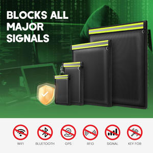 4 pièces de pochettes Faraday anti-RFID avec bande réfléchissante, bloqueur de signal anti-traçage pour clés de voiture et étuis de téléphone - Product Image 5