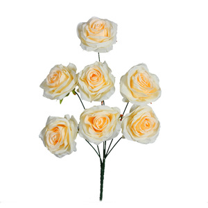 Bouquet de roses artificielles en soie, 7 têtes, décoration de mariage, accessoires pour la maison - Product Image 4