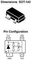 Diode TVS unidirectionnelle Leiditech SR05L SOT-26 5V 10A 0.22pF 4 lignes pour l'électronique grand public et les équipements de communication