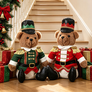 Qiaoding Soldato <span class=keywords><strong>di</strong></span> <span class=keywords><strong>Natale</strong></span> Orso Schiaccianoci Seduto, Peluche Morbido e Resistente, Decorazione Natalizia per la Casa, Ornamento, Regalo - Product Image 3
