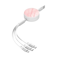6A/66W 3 en 1 câble de données de charge USB rétractable câble de charge rapide USB Type C câble Logo personnalisé cadeau