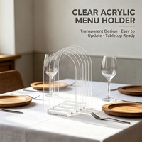 Support d'affichage transparent en acrylique sur mesure pour menu, liste de boissons, bar, mariage, maison, bureau
