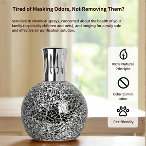 Lámpara de Aromaterapia Catalítica de Mosaico de 400 ml, Quemador de Aceites Esenciales de Vidrio/Metal, Lámpara de Perfume para Uso Aromático - Product Image 2