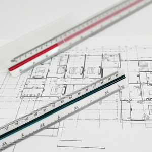 6 proporción 1:20/25/50/75/100/125 de dibujo profesional regla 30cm bordes biselados arquitectura de pequeña escala Triangular gobernante - Product Image 2