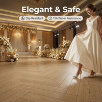 Plancher en bois massif chêne blanc à chevrons antidérapant avec revêtement résistant à l'usure, parquet pour usage intérieur/extérieur, cuisine