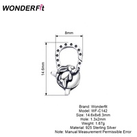 Fermoir griffe de homard volant de lapin mignon drôle, fermoir à gâchette en argent oxydé 925 pour hommes et femmes Bracelets