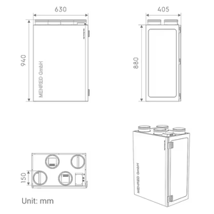Ventilador <span class=keywords><strong>de</strong></span> Recuperación <span class=keywords><strong>de</strong></span> Energía Montado en la Pared con Sistema <span class=keywords><strong>de</strong></span> Ventilación ERV, Ventilación con Recuperación <span class=keywords><strong>de</strong></span> Calor - Product Image 5