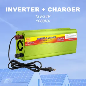 Sunshangclic-inversor de potencia de onda sinusoidal modificada, 12V, 220V, 1000 w, 1000 w, fuera de la red, con cargador