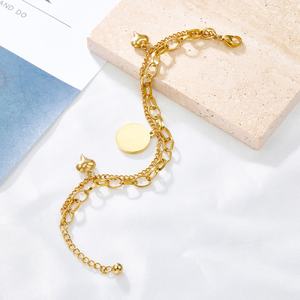 สร้อยข้อมือแฟชั่นลดราคาสุดฮอต ลายปาล์มอาย คิวบา ชุบทอง 18k สแตนเลสสตีล ไม่ลอก ไม่ก่อให้เกิดอาการแพ้ - Product Image 3