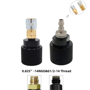 Adaptador de Regulador de Tanque HPA para Paintball, Rosca 0.825-14 NGO G1/2-14 a Acoplador de Desconexión Rápida Airsoft Macho-Hembra - Product Image 1