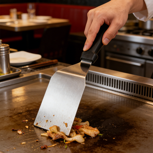 제조업체 직판 PP 손잡이 EU 식기 스테인리스 스틸 햄버거 뒤집개 그리들 스크래퍼 그릴 스패출라 호텔 레스토랑용 - Product Image 6