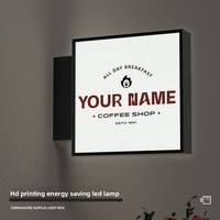 Panneau publicitaire lumineux en carton ondulé avec LED acrylique, enseigne latérale de porte, plaque de porte lumineuse personnalisée, double face, pour magasin de vêtements