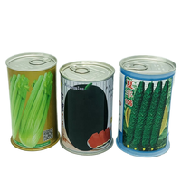 Boîtes en métal personnalisées avec couvercle circulaire scellé facile à tirer pour les graines de céleri de pastèque de concombre-Emballage de boîtes de conserve