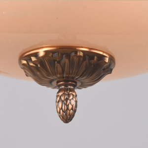 American Luxury Antique Bronze <b>Ceiling</b> <b>Light</b> Classic Flush Mount Lamp with Frosted Glass Shade for Living Room Bedroom Hallway - Product Image 6