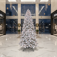 Sapin de Noël artificiel floqué de haute qualité, écologique, avec lumières LED, finition givrée, plusieurs tailles disponibles pour les fêtes