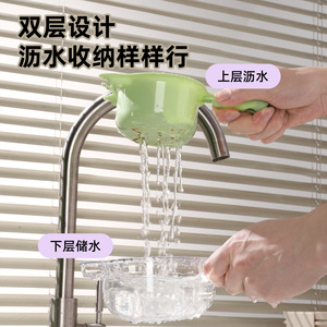Cesta de Drenaje de Doble Capa Xingyang con Diseño de Gato, Colador Lavador de Frutas para Cocina de Mascotas, Grado Alimenticio - Product Image 4