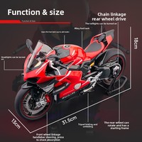 1:7 escala réplica ultraligero V4 aleación motocicleta modelo completo carbono ornamento juguete al por mayor
