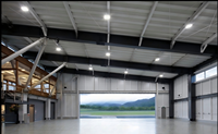 Hangar d'avion préfabriqué en acier galvanisé anti-corrosion avec panneaux sandwich isolés