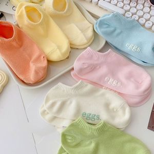 Women's Candy Color Short <b>Socks</b> Non-Slip Boat <b>Socks</b> Solid Color Letters Polyester Fiber Regular Casual <b>Socks</b> Youth Size - Product Image 3