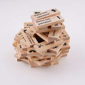 Jouets de couple en bois coquins de luxe 48 pièces blocs de construction de <span class=keywords><strong>rencontres</strong></span> pour jeux de fête pour adultes nuits de date et jouets sexuels premium pour la Saint-Valentin - Product Image 6