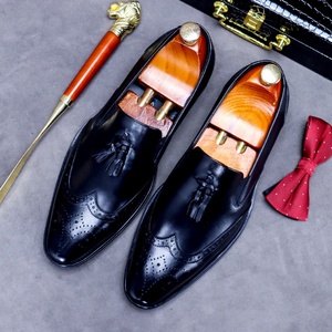 Genuine Cowhide Leather Business <b>Shoes</b>-Men's Formal Dress <b>Shoes</b> Gentleman's Slip-On Casual Tassel <b>Height</b> <b>Increasing</b> Autumn <b>Shoes</b> - Product Image 3