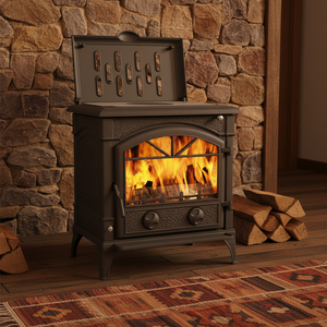 Stufa <span class=keywords><strong>a</strong></span> <span class=keywords><strong>Legna</strong></span> <span class=keywords><strong>in</strong></span> <span class=keywords><strong>Ghisa</strong></span> Moderna per Uso Domestico con Forno per Riscaldamento della Cucina - Product Image 1