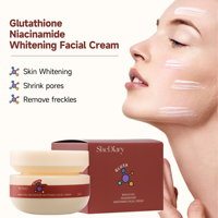 Crema Facial Aclarante y Blanqueadora Shediary con Glutatión, Niacinamida y Bakuchiol - ODM, Marca Privada, Estampado Dorado, Para Todo Tipo de Piel, 50 ml