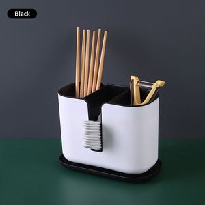 Household Kitchen Plastic Chopstick Holder Compartments Drainage Multifunctional Storage <b>Rack</b> Double-Layer Detachable Chopstick - Product Image 6