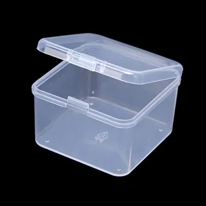 Cứng Organizer Box trong suốt PP vuông có thể tái chế bản lề nhựa không thấm nước container thực phẩm đa chức năng tùy chỉnh cổ điển