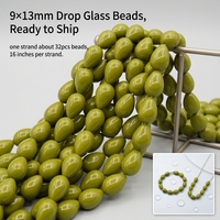 Perline di Vetro a Goccia Senza Cuciture 9x13mm, Rivestite e Colorate, Pronte per la Spedizione, per Creazione di Gioielli, Colori Personalizzabili