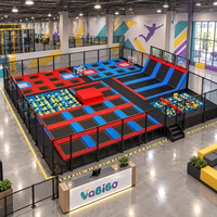 Équipement de parc de trampolines intérieur personnalisé Vabibo TP043, trampoline commercial à saut libre, fosse en mousse haute densité, obstacles Ninja, FEC