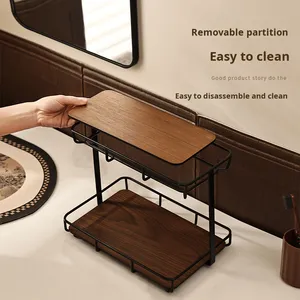 Organizador <span class=keywords><strong>de</strong></span> <span class=keywords><strong>Madera</strong></span> <span class=keywords><strong>para</strong></span> Encimera, 2 Niveles, Almacenamiento <span class=keywords><strong>para</strong></span> Baño, Cocina, Oficina, Exhibidor <span class=keywords><strong>de</strong></span> Maquillaje y Cosméticos, Estante <span class=keywords><strong>de</strong></span> Almacenamiento Vertical - Product Image 4