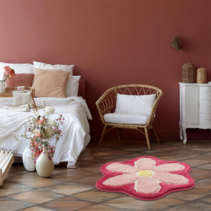 Alfombra de interior esponjosa hecha a mano <span class=keywords><strong>para</strong></span> cocina, <span class=keywords><strong>sala</strong></span> de estar, dormitorio, decoración, Alfombra de suelo suave, alfombras rosas de coqueta de felpa de flores de 35 pulgadas - Product Image 4