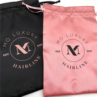 Sac en satin de soie coloré personnalisé d'usine OEM sac à poussière en satin de soie de luxe pour faisceaux de cheveux extension de cheveux perruque sac de rangement en satin