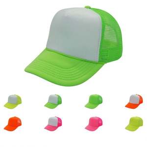Gorras Trucker de Malla de Espuma Color Neón, Gorras Lisas de Dos Tonos, Gorras Trucker con Logotipo Personalizado Bordado - Product Image 2