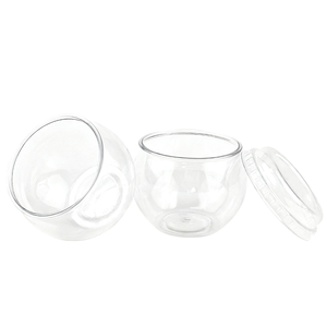80ml Disposable Transparent Single Wall Spherical <b>Plastic</b> <b>Cups</b> Food Grade Mouth Dessert Mousse with Lid Juice Mineral Water - Product Image 1