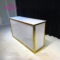 Barre de mariage extérieure commerciale comptoir de bar de luxe barre Led portable en acier inoxydable Club piédestal blanc Durable