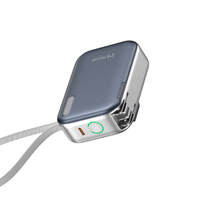 Miccell - Bancos de Energía Portátiles PD de 45 W y 20000 mAh con Cable Trenzado de Carga Rápida Tipo C, Enchufe de CA de 220 V para Teléfonos y Relojes