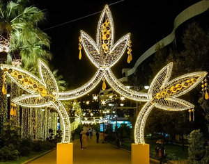 LED Christmas Arch Motif <b>Light</b> Outdoor Waterproof Archway Gate Decoration Tunnel Walk In Event Holiday Display - Product Image 1