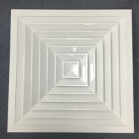 Diffuseur carré à 4 voies en aluminium pour ventilation de plafond HVAC, retour d'air
