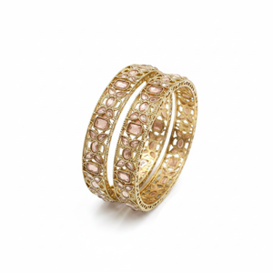 Graceful Gold Plated Crystal Stone <b>Bangles</b> for Women Reflecting Traditional <b>Indian</b> Elegance - Product Image 2