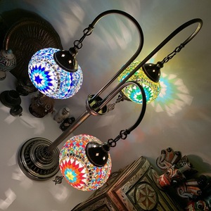 <span class=keywords><strong>Lampe</strong></span> de table turque <span class=keywords><strong>classique</strong></span> à trois têtes, rétro, exotique, faite à la main, avec abat-jour en verre LED, interrupteur au <span class=keywords><strong>pied</strong></span>, pour restaurant, café, hôtel, maison d'hôtes, bar - Product Image 3