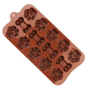 Food Grade <b>Silicone</b> Paw and Bone <b>Baking</b> Mold 14 Cavity Candy Chocolate Resin Tray Pet Theme Cake Tool - Product Image 3