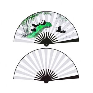 Ventilateur portable en bambou noir, design OEM, double face imprimable et pliable, pour Halloween, sublimation, spectacles - Product Image 1