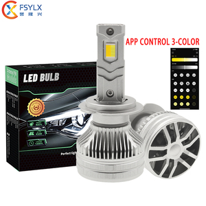 Ampoule de phare LED pour voiture FSYLX 150W avec commande par application, pour IS350 X5 <span class=keywords><strong>K5</strong></span> H7 H1 H7/H4/H1, avec puces CSP 4575, 12V, ventilateur intégré - Product Image 1